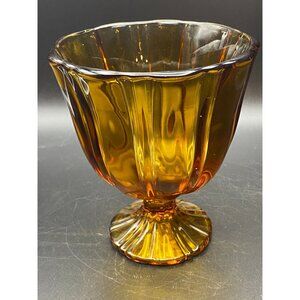 Amber Paneled Pedestal Vase